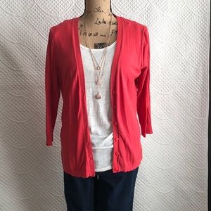 Salmon 3/4 length sleeve Cardigan